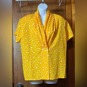 Sunny Yellow Polka Dot Blouse - 14